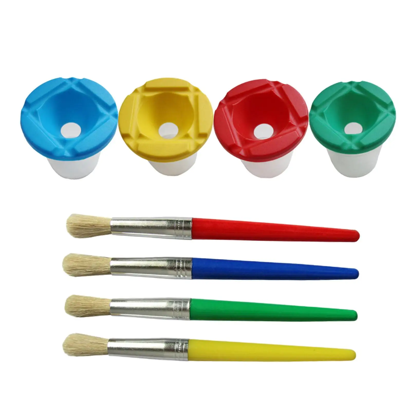 Paint Cups and Paint Brushes 4x Washing Pen Cups Painting Tool Painting Cup Brush Tool for Child DIY