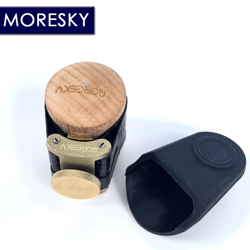 MORESKY 1pc Saxophone Mouthpiece Leather Ligatures For Alto Sax Clarinet Accessories Leather Fastener Clip With Hat