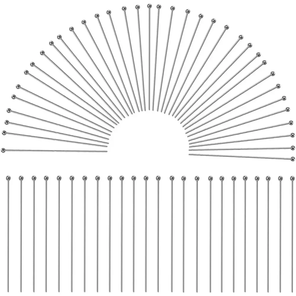 

1 Box 400Pcs Ball Pins 50mm 304 Stainless Steel Head Pin Jewelry Pins Head Straight Pins Pin Jewelry Earring