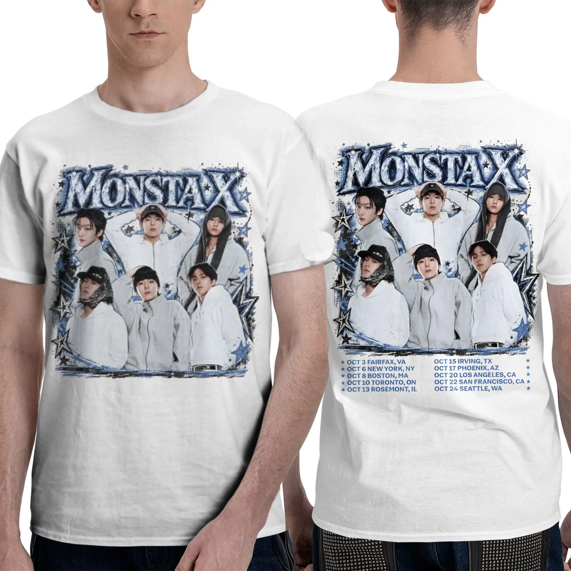 Novelty Monsta X the X Nexus North America World Tour T-Shirts for Men Women 100% Cotton   Tees Shirt Classic Clothes