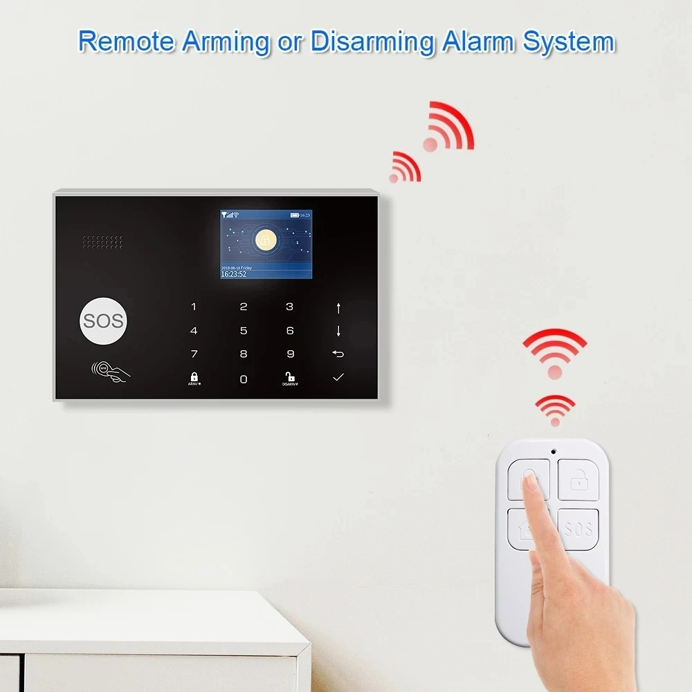 TAIBOAN-Detector sem fio de braço e desarmar para sistema de alarme doméstico, controle remoto, segurança, 433MHz, PG-103, 105, 107, G30, H501