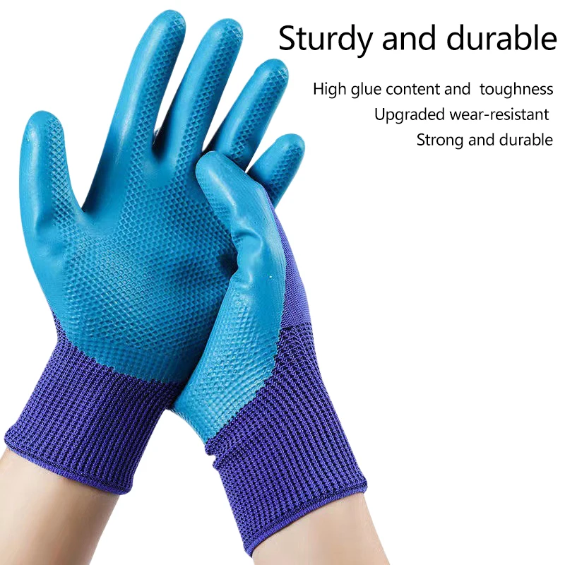 1Pair Pressive Latex Labor Glove Gloves Abrasion-resistant Plastic Gloves Thickened Glove Gloves With Glue Working Gloves