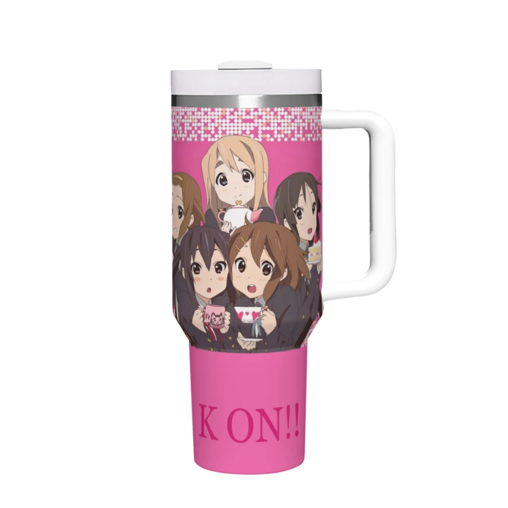 

Travel Mugs Japan Anime Kawaii New K ON! Stainless Steel 304 Drinkware Thermal 40oz/1200ml Large Capacity Handle Car Cup