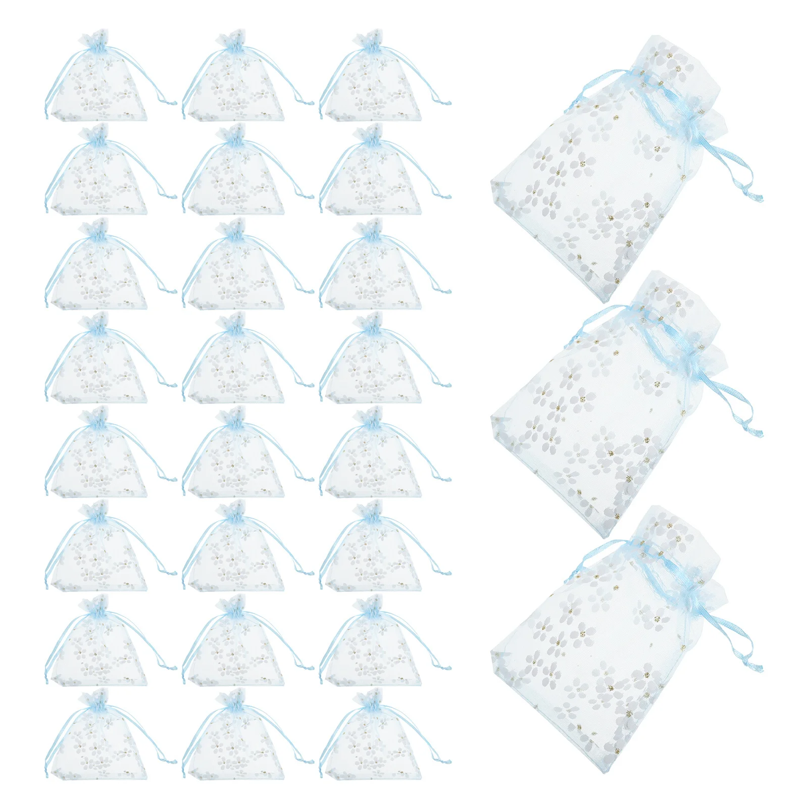 

50Pcs Mini Organza Drawstring Silver Foil Bags Sheer Mesh Jewelry Packaging Candy Wedding Favor Small Gift Pouches