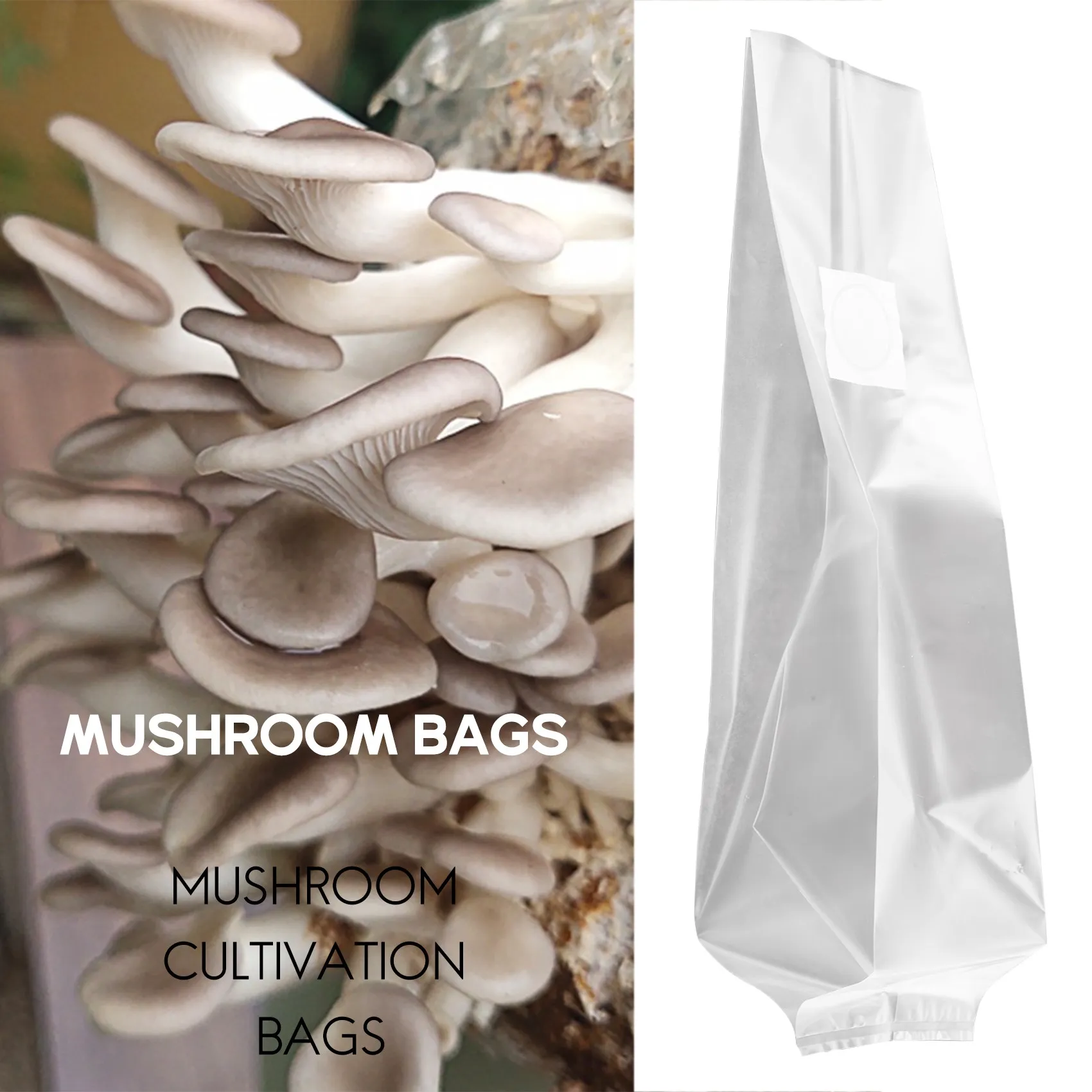 B08B-20Pcs Mushroom Growing Bag Mushroom Bags Thick 6 Mil Bags 10Inch x 20Inch 0.2 Micrometre Filter Breathable Autoclavable