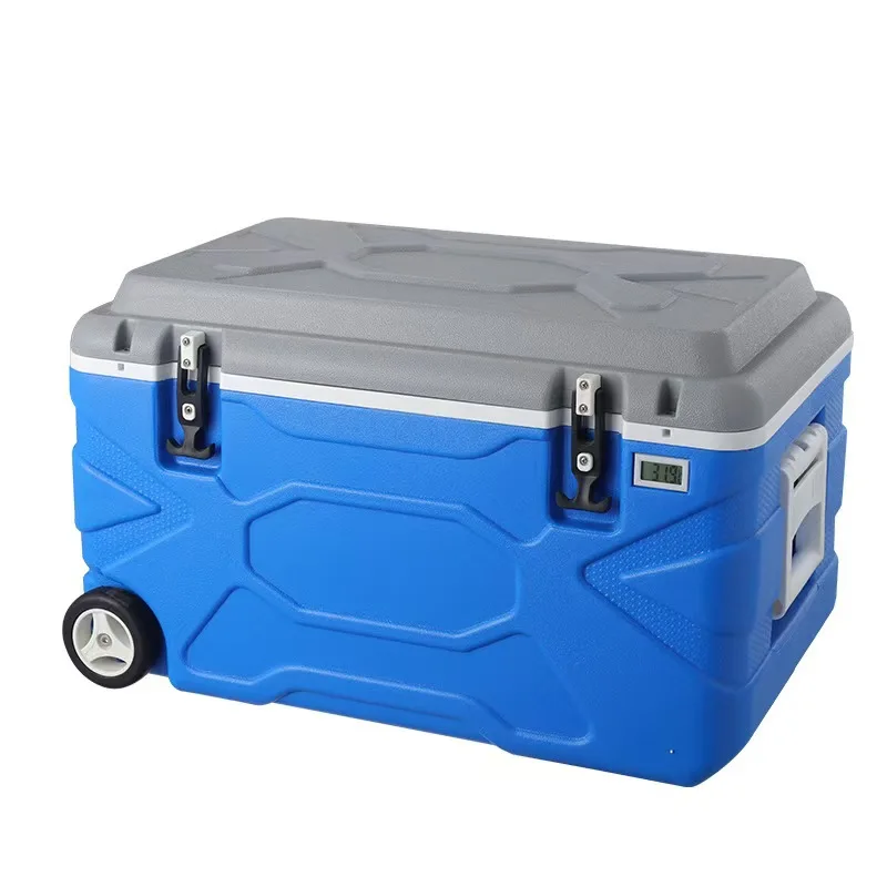 Wholesale Outdoor Cooler Box With Wheels Cold Chain Plastic Hard Cooler Box For Non-Medical Outdoor Camping Picnic Fishing