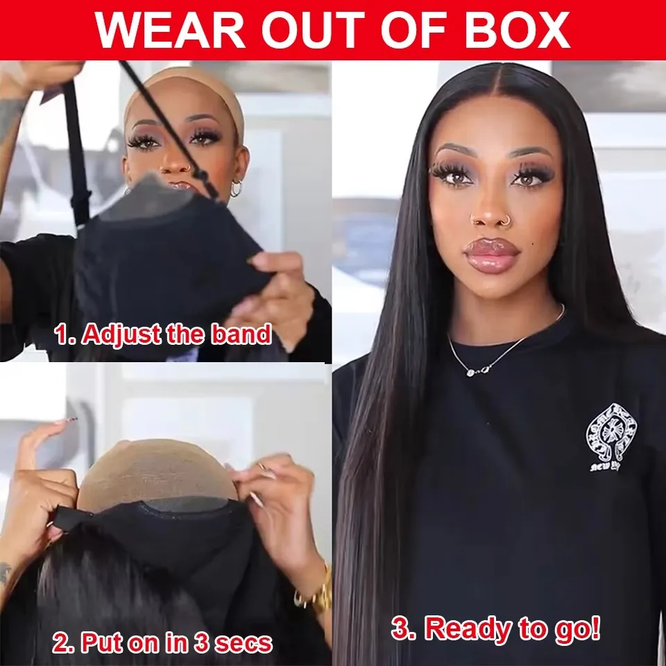 شعر مستعار بدون صمغ مسبق القطع شعر بشري جاهز للارتداء والذهاب مستقيم 13x6 HD شعر مستعار أمامي من الدانتيل شعر بشري للنساء 40 بوصة