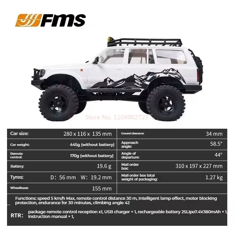 NewFms 1/18 Auto Snowy Mountain Snow Zdalnie sterowany model symulujący samochód wspinaczkowy Rc Off Road Car Pickup 4-wheel Drive Toy