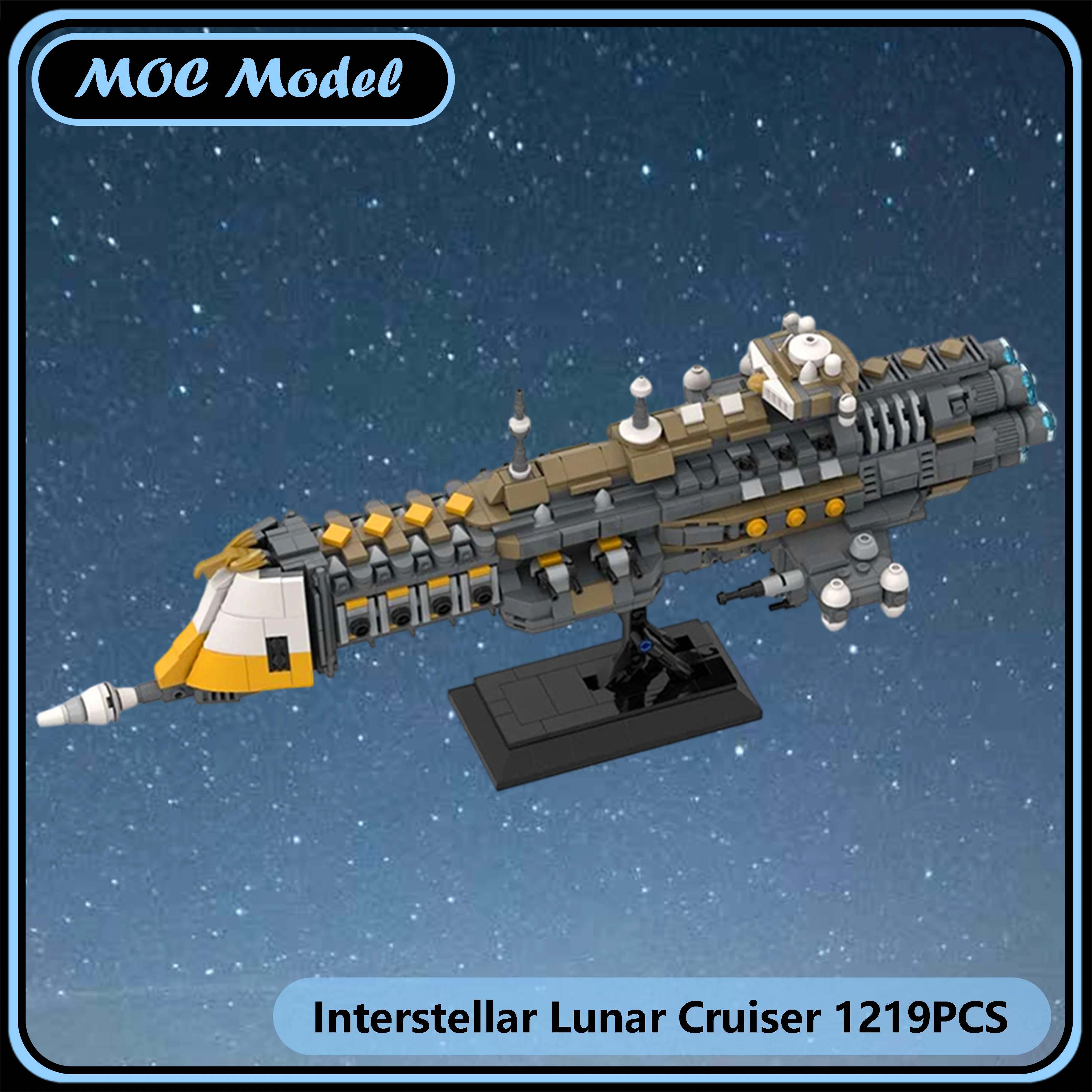 

Модель MOC, межзвездный лунный крейсер, сделай сам, звездный корабль, строительные блоки, креативная сборка космического корабля, игрушка для фанатов и демонстрации, модель, подарки