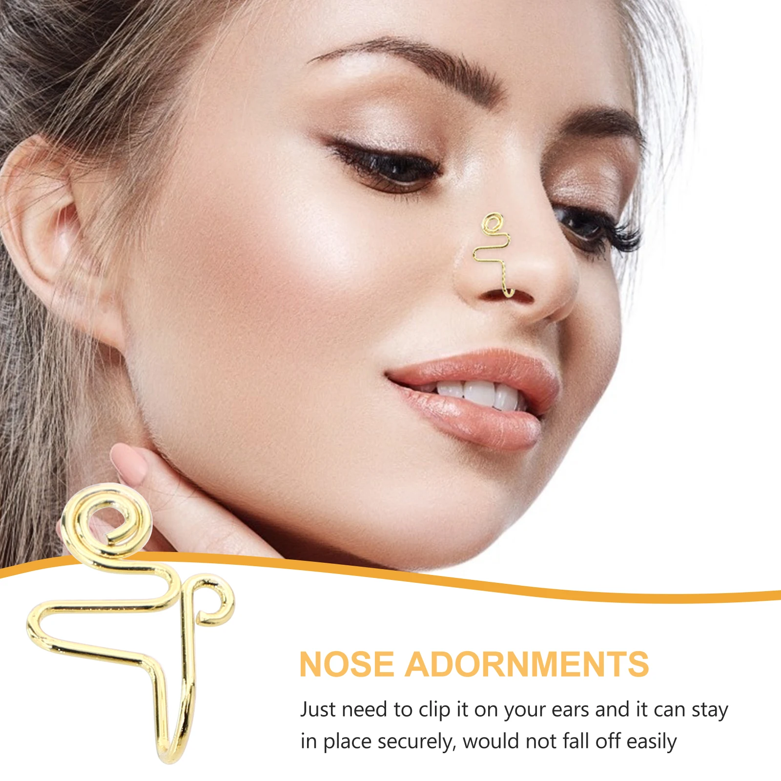 

Nose Ring Clip Fake Rings Piercings Studs Non Jewelries Accessories Adornments Septum Non-Pierced Clips