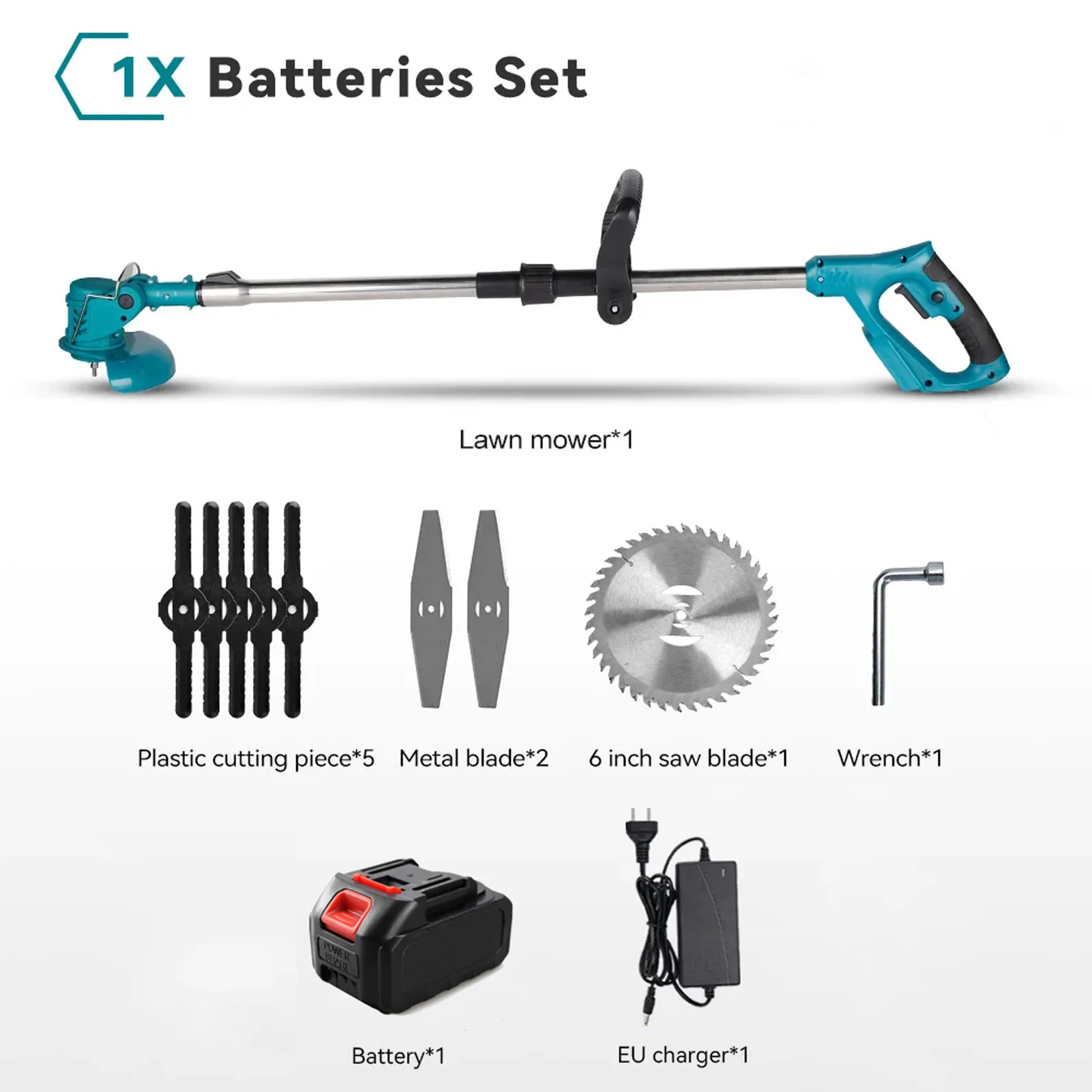 Zusammenklappbarer Rasenmäher mit Lithium-Batterie, elektrischer Rasenmäher, multifunktionaler kleiner Handheld für den Haushalt