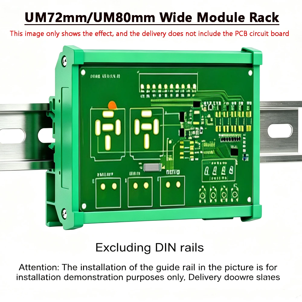 UM72mm/UM80mm Circuit Board Industrial Control Shell PCB Module Rack DIN35 Rail Installation Base Relay Module Bracket