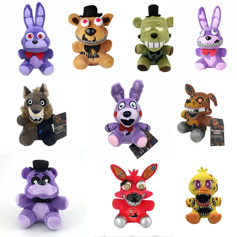 *...Cinco noches en Freddy's (FNAF) - Lindos juguetes de peluche. Muñecas de juego de 18 cm: Bonnie Bear, Foxy de la serie animada. Peluche de Freddy.