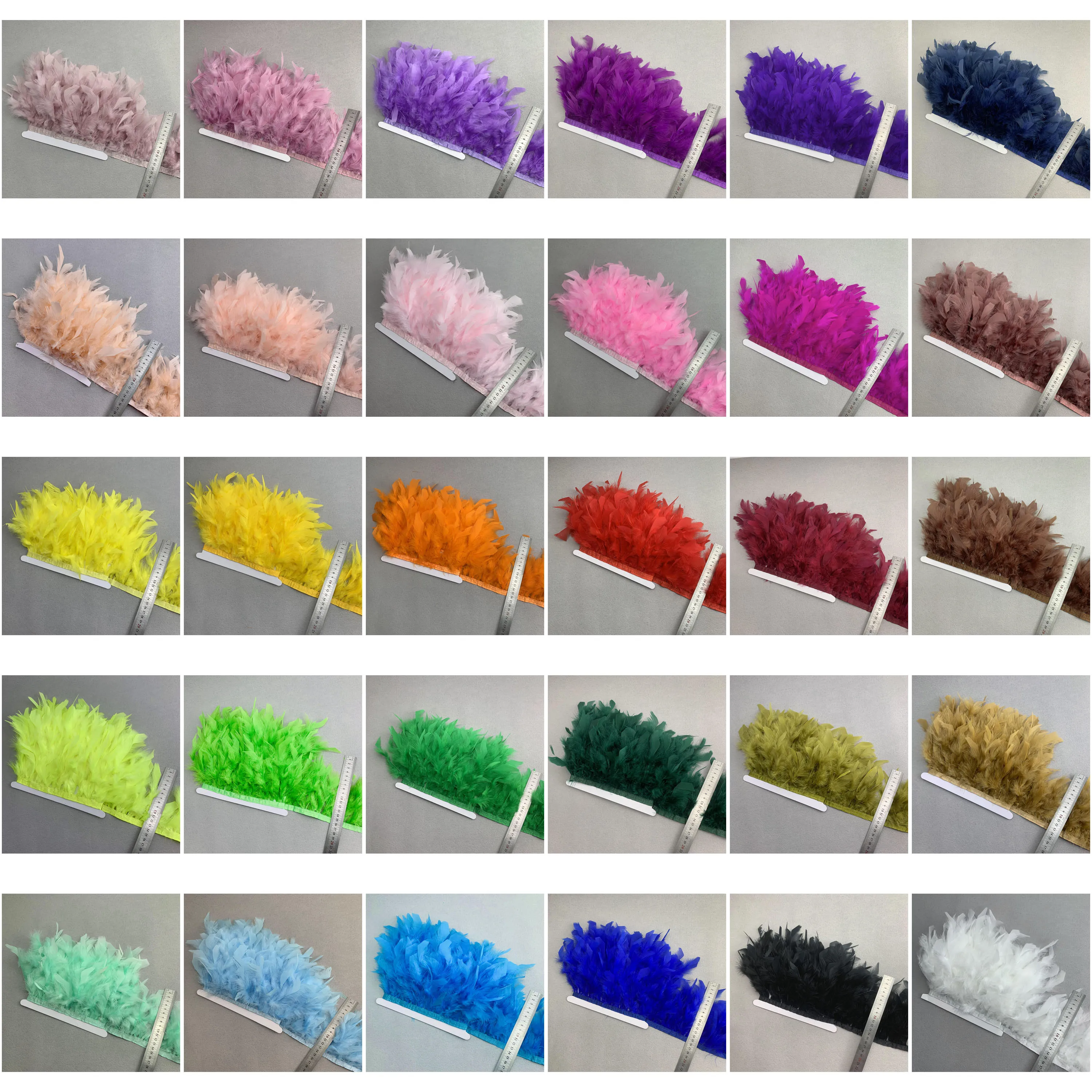 

2 Meter Turkey Feather Fringe Trim Ribbon 4-6 Inch Marabou Plumas for DIY Costume Hair Clip Decorations, Fluffy Soft Boho Craft