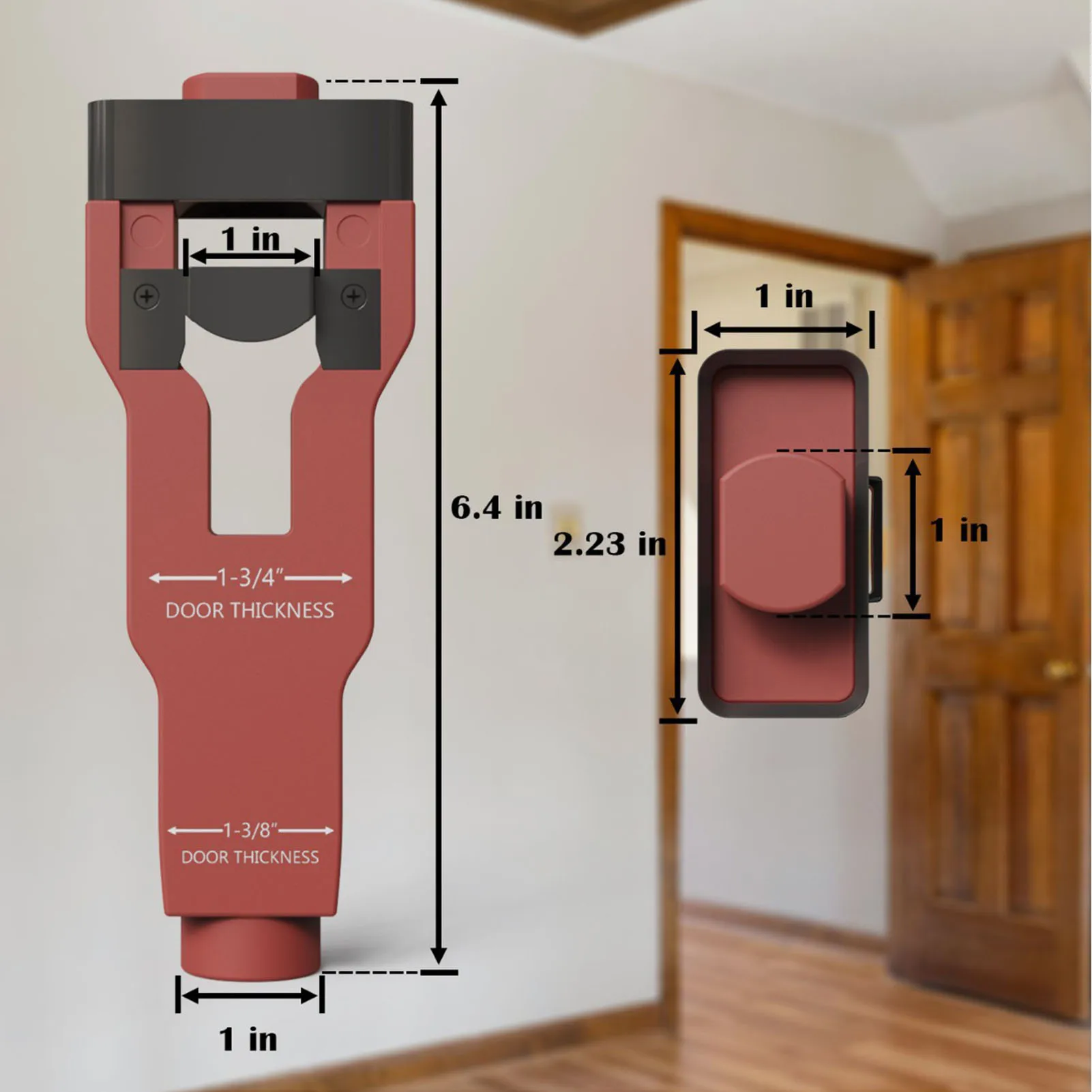 

Door Latch Mortise Tool Aluminum Alloy Clean Accurate Cutting Door Latch Chiseling Tool for Thickness 1 3/4in to 1 3/8in