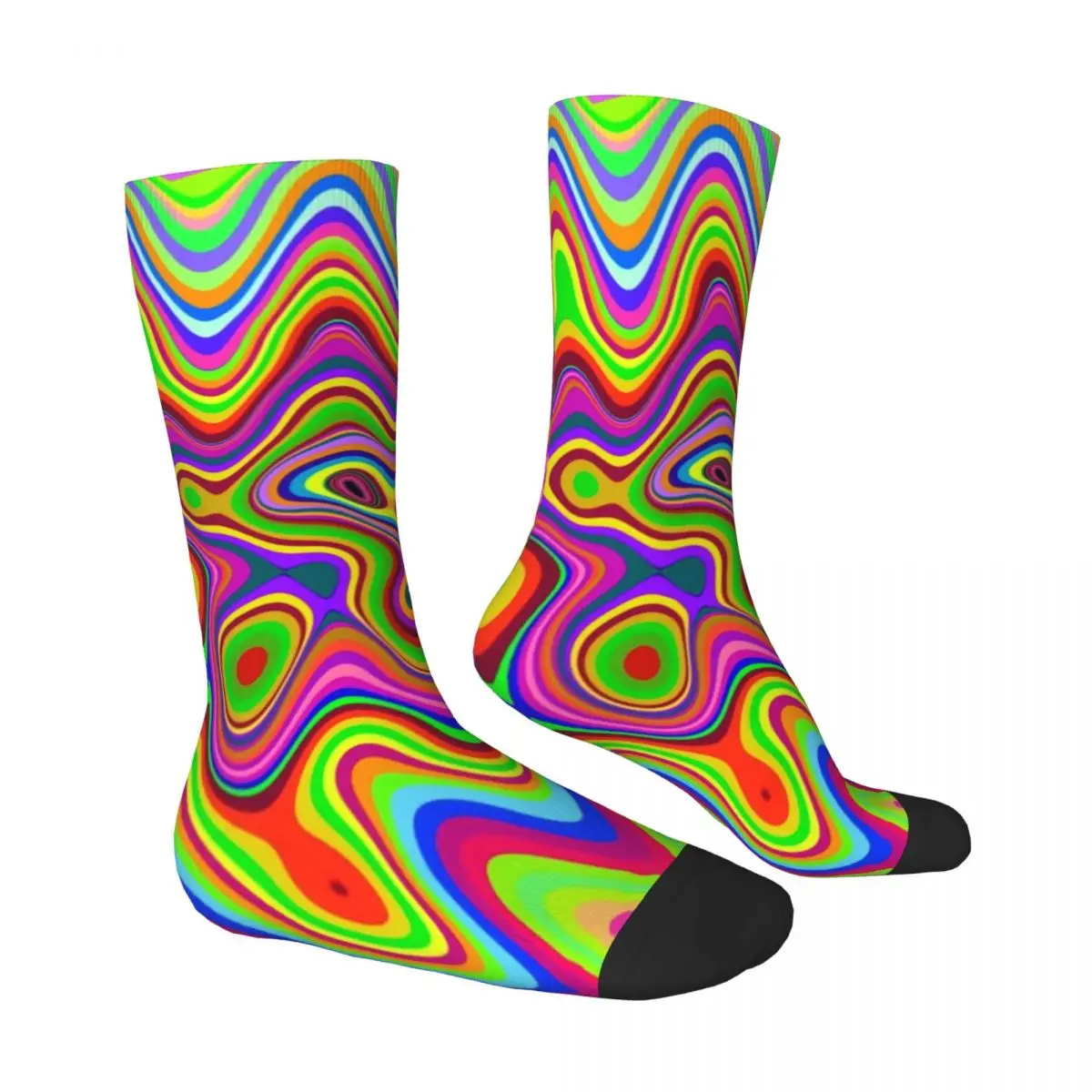 Psychedelic Pop Art Socks Liquid Swirl Print Gothic Stockings Autumn Non-Slip Women Socks Medium Soft Running Sports Socks