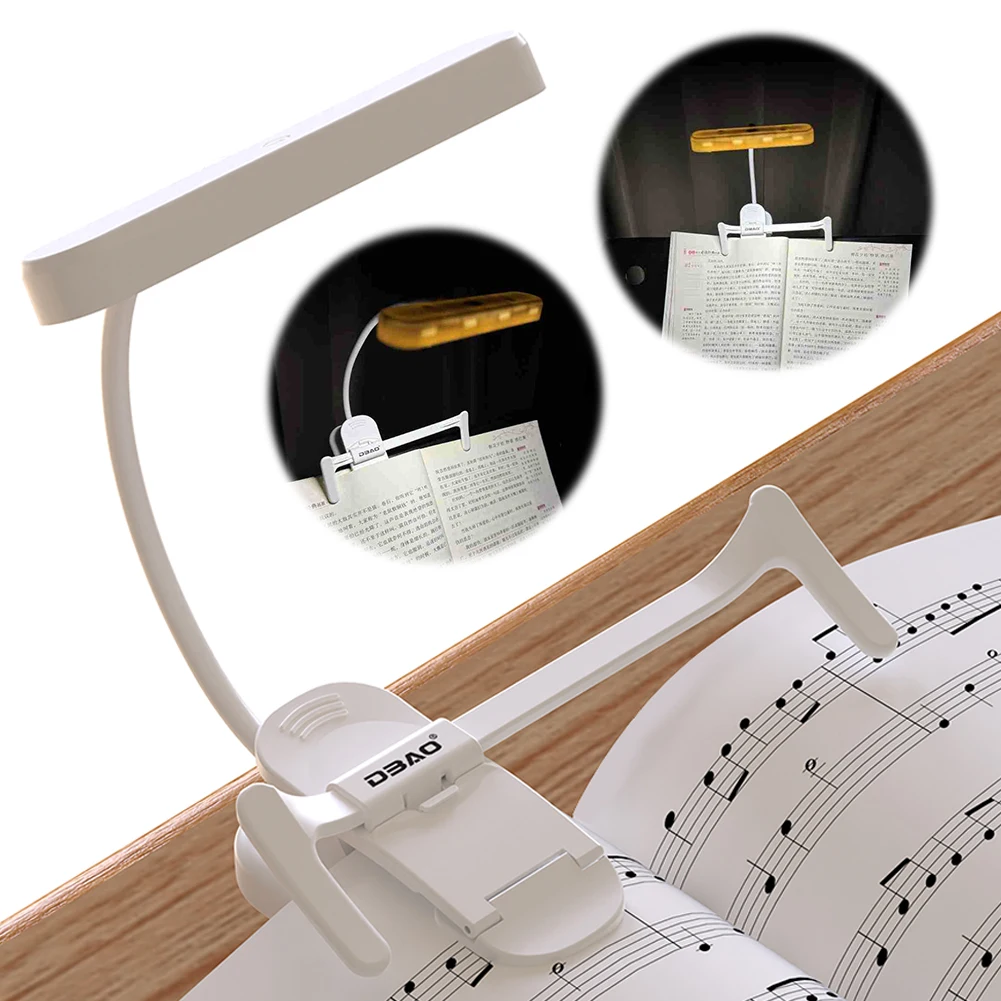 Rechargeable Music Stand Light LED Clip On Book Light Book Lamp for Piano Orchestra Bookworms