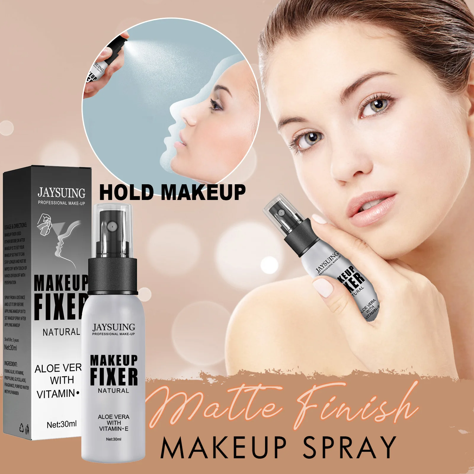 Makeup Fixing Spray Portable Makeup Oil Control Fast Film Forming Long Lasting Moisturize Natural Matte Quick Fixer Cosmetics