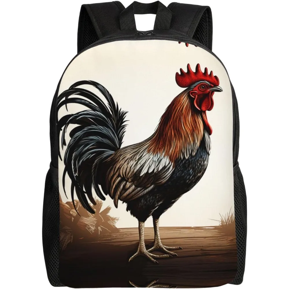 

Милый рюкзак с петухом, водонепроницаемый легкий рюкзак для ноутбука, сумка на плечо, повседневный рюкзак для женщин и мужчин