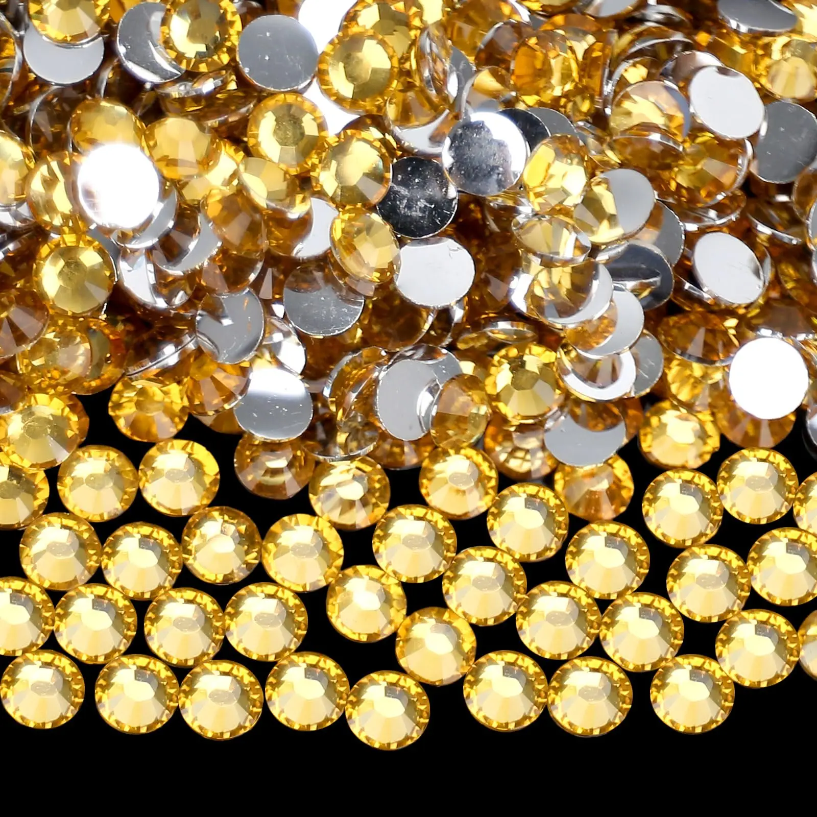 Golden Silvery Flatback Resin Rhinestones 2mm 3mm 4mm 5mm 6mm Drill Faux Gems Beads for Crafts DIY Nail Art Charms Supplies