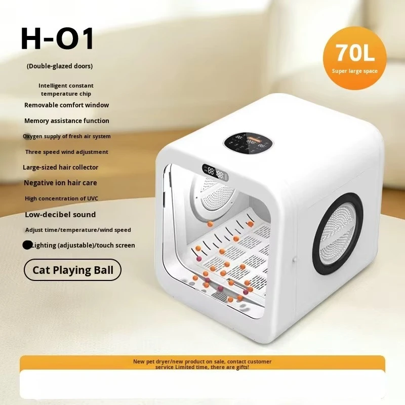 Custom Automatic Pet  Drying Box Quiet Temperature Controlled Cat Dog Dryer Household Bath Drying Machine for Small Medium Pets