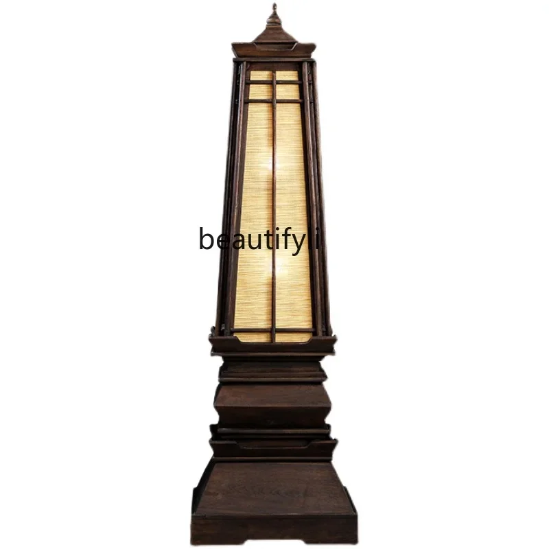 Solid Wood Hotel Garden  Thai Style Wooden Garden Lamp Floor Southeast Asian Style Decorative Table Lamp