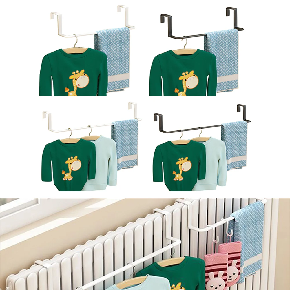 For Radiator Mounted Heating Towel Rail Metal Construction for Hanging Towels Clothes Practical Space Saving For Radiator Rail