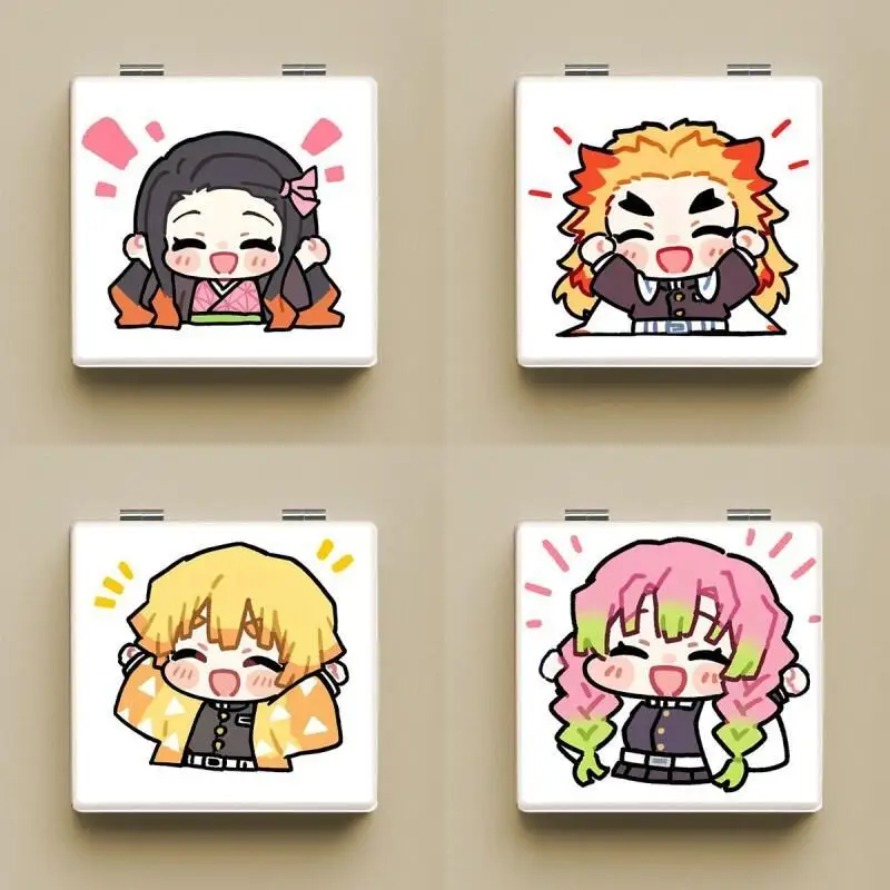 Demon Slayer Anime Makeup Mirror Butterfly Shinobu Folding Cosmetic Mirror Student Dormitory Vanity Mirror Ins Girl Portable