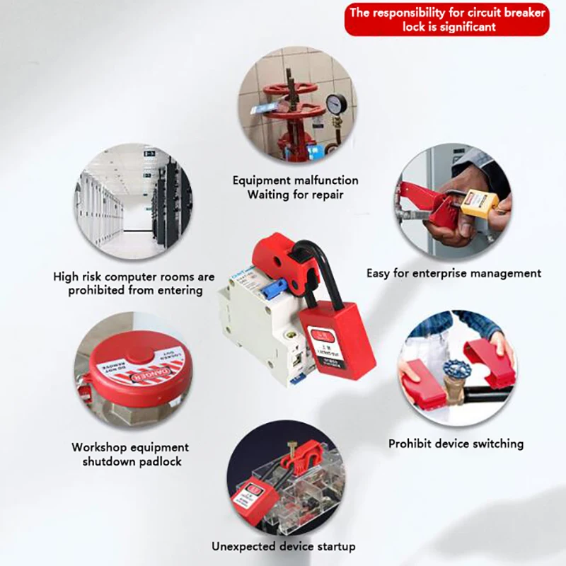 Universal MCB Lockout Device - Safety Circuit Breaker Toggle Lock for Masterlock Systems