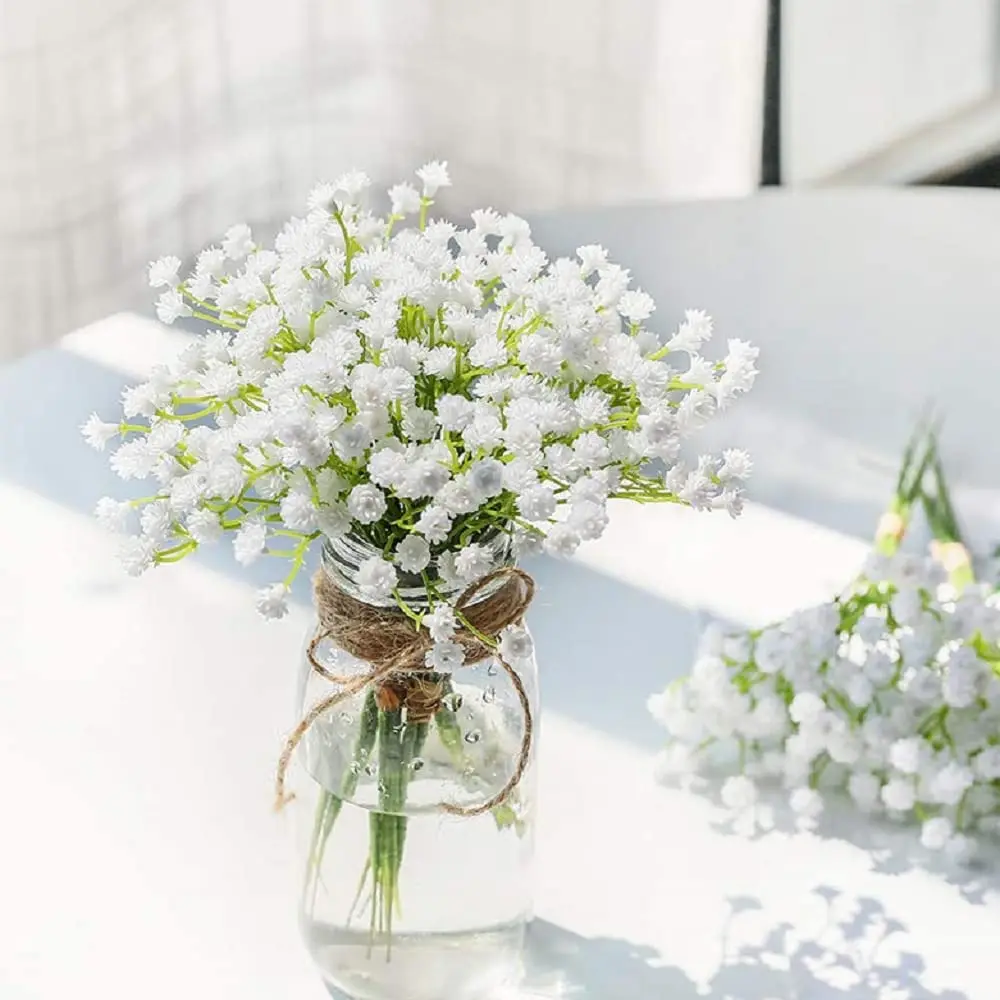 Artificial Plastic Gypsophila Flores, Flores falsificadas Bouquet, Babies Breath, Home Decor, Acessórios de Decoração do Casamento, 1 Pc, 3 Pcs, 5Pcs