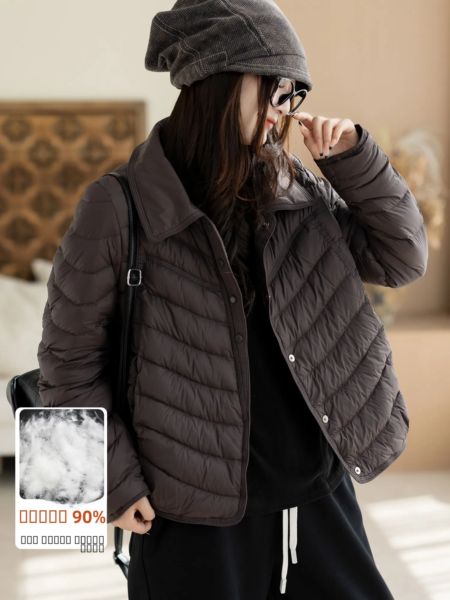 

Зимняя женская пуховая куртка 2025: Новая модная теплая свободная универсальная верхняя одежда для женщин из нейлоновой ткани