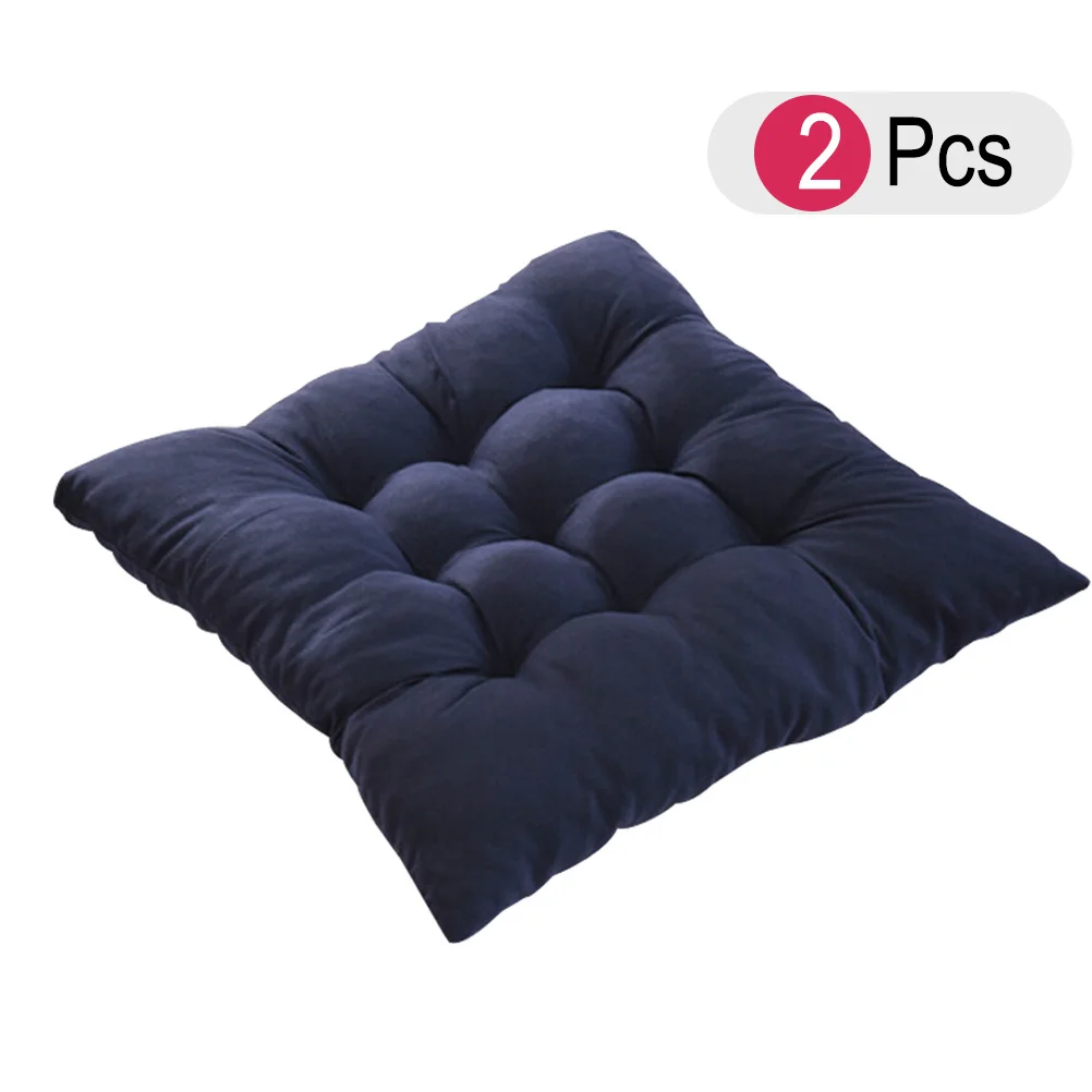 

2Pcs Breathable Sanding Seat Cushion Square Style Comfortable Fit for Sofa Chair Living Room Bedroom Office 40x40x5cm Dark Blue