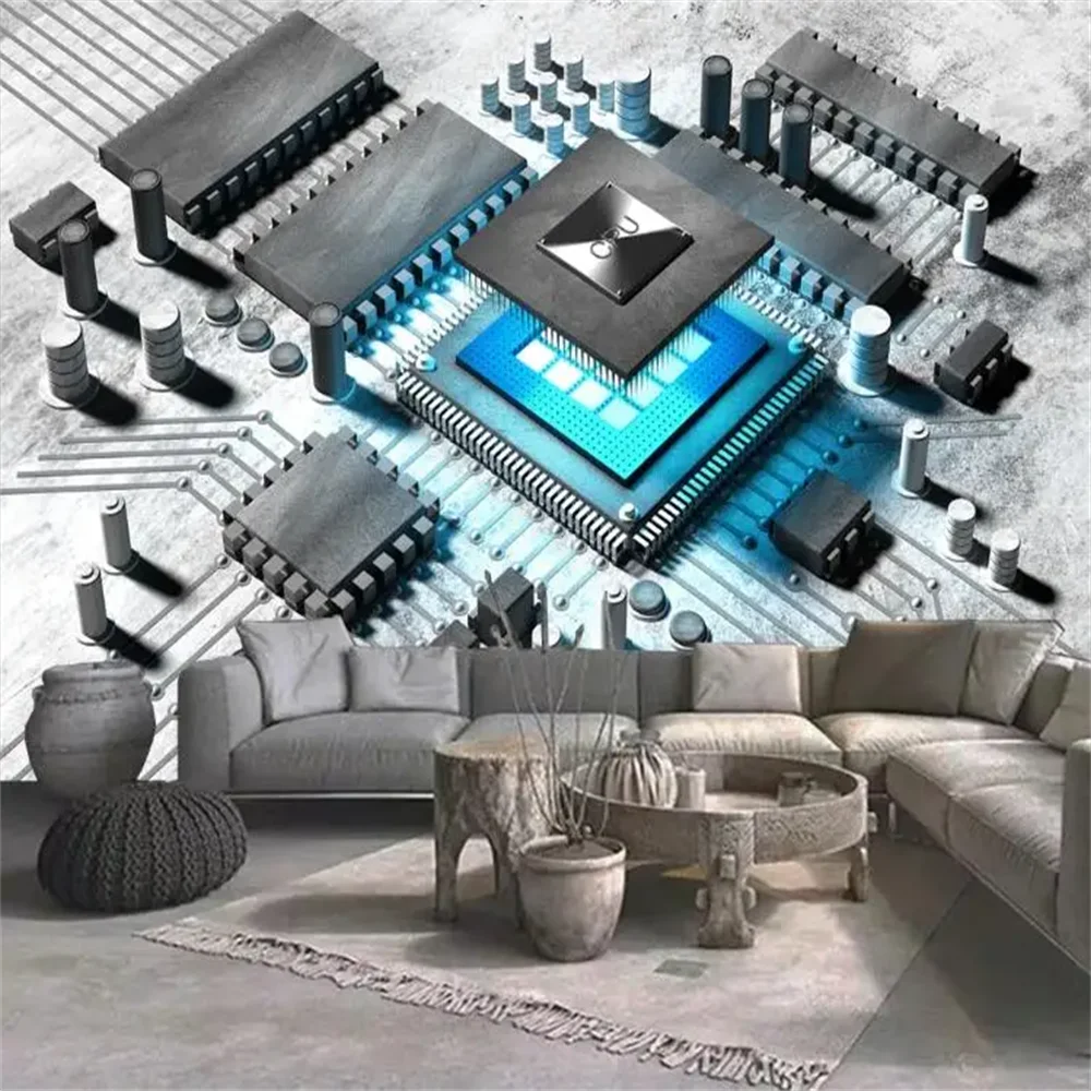 custom intelligence cpu computer mural wallpaper wall papers home decor Technology artificial wallpapers for living room bedroom