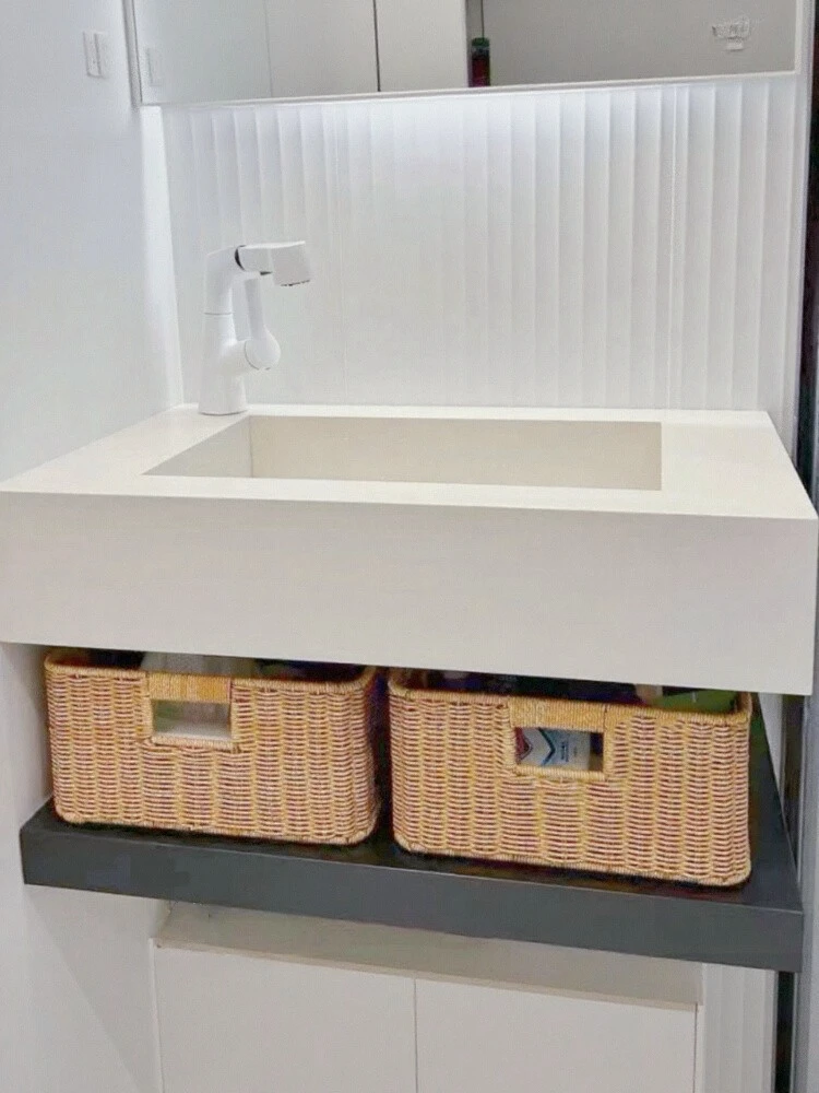 

Плетеная корзина для хранения в ванной комнате в гостиничном стиле, органайзер для туалетных принадлежностей, корзина для хранения из ротангового плетения