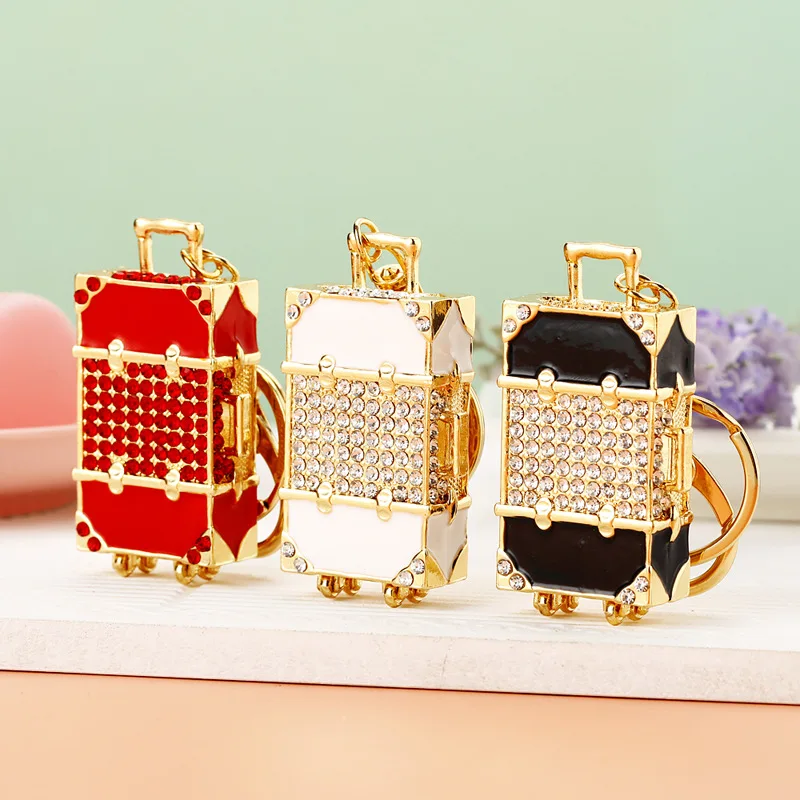 Fashion Diamond Luggage Travel Keychains