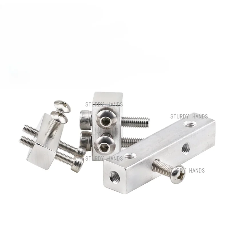 10pcs M3M4M5M6 Stainless Steel Hexagonal Square Nut Cube Fixed Block Bridge Joint Household Hardware Accessories Nut Hardware