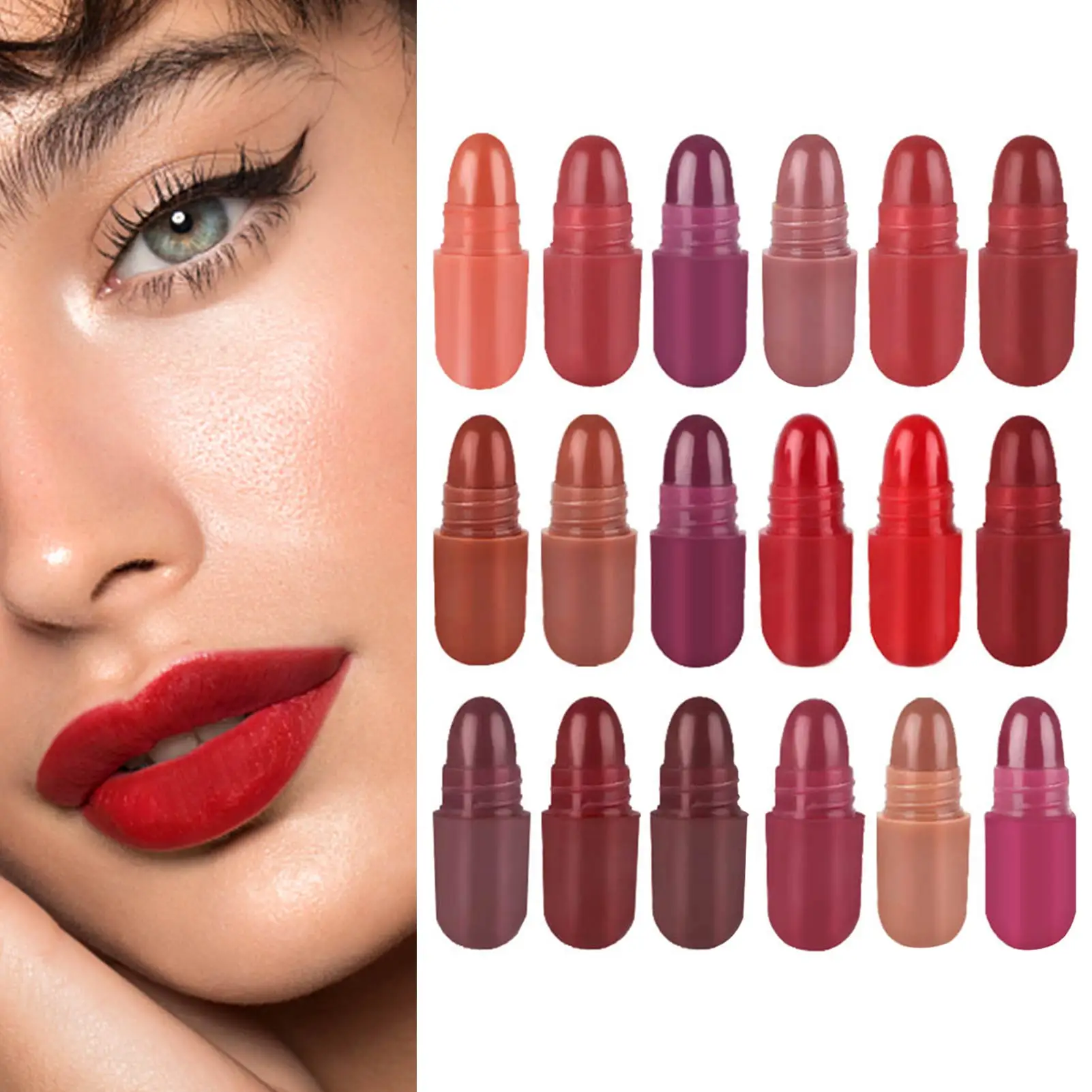 Pills Lipstick  6/10/18 Colors Long Lasting Pill Lipstick Cute Waterproof Non-Fading Lipstick Velvet Matte Lipstick Set