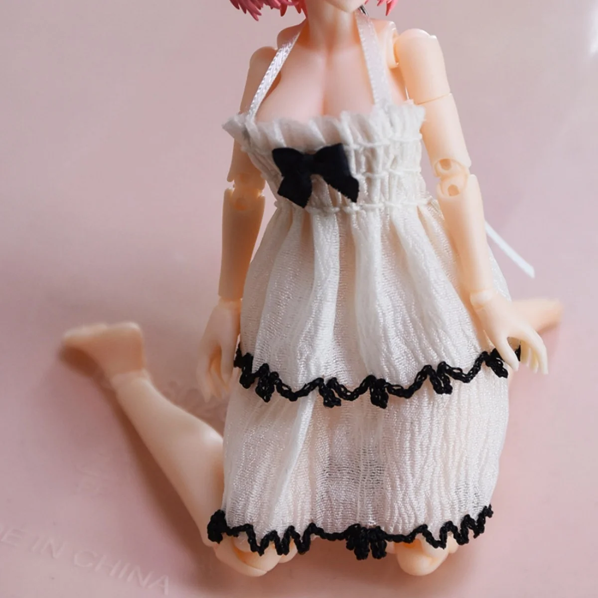 

【Только одежда】Сексуальное прозрачное платье ручной работы с бантом на шее и открытой спиной, масштаб 1/12, для 6-дюймовых фигурок Snail Shell K-Toys.