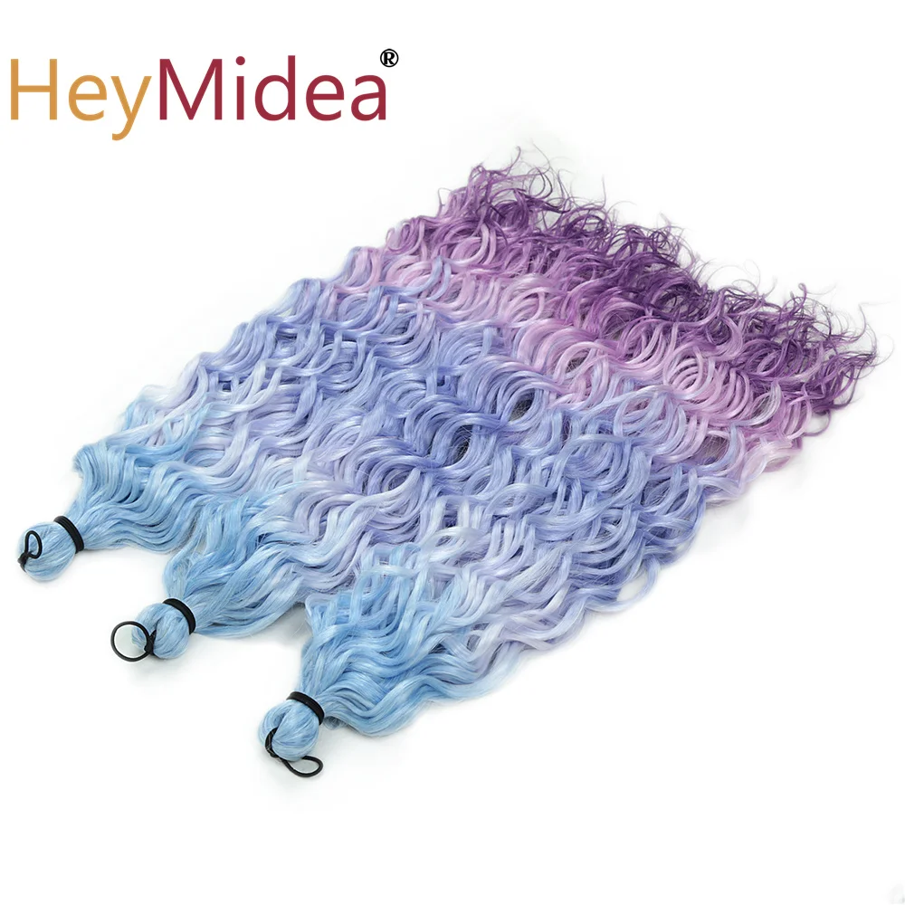 

18-дюймовые волосы Jessica, глубокая волна, твист, вязанные крючком волосы, 3 шт./300 г, радужный цвет, афро завитки, омбре, синтетические вьющиеся плетения, наращивание волос