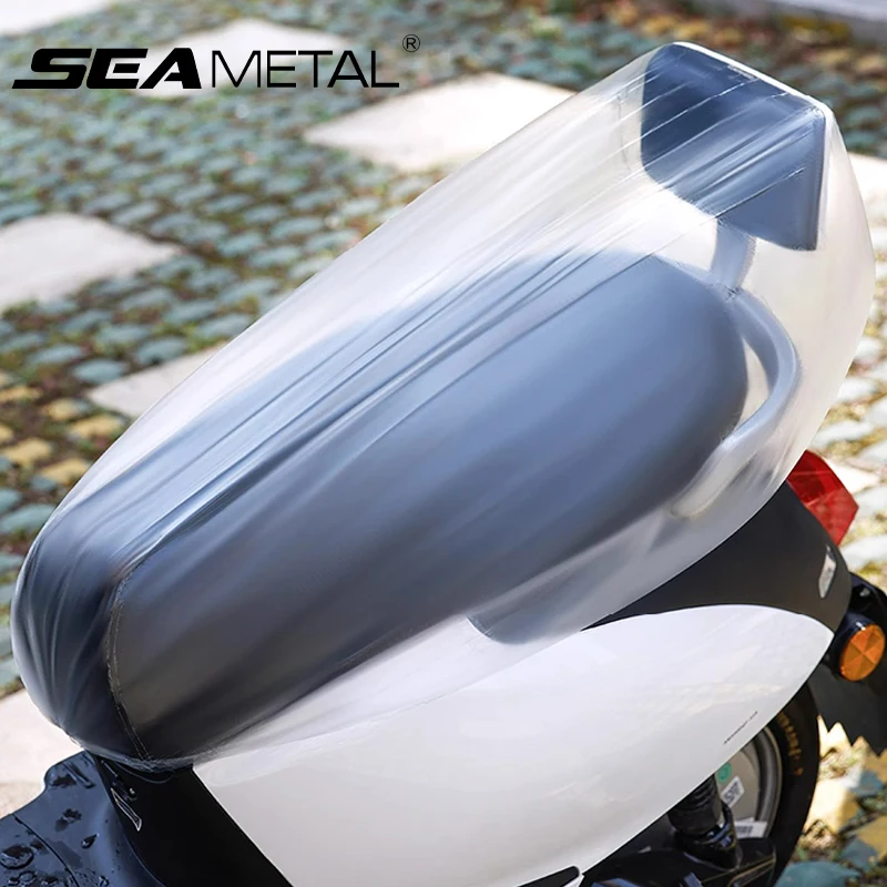

SEAMETAL Motorcycle Disposable Seat Cover Electric Vehicle Rainproof Dustproof Seat Cushion Transparent Plastic Protective Cover