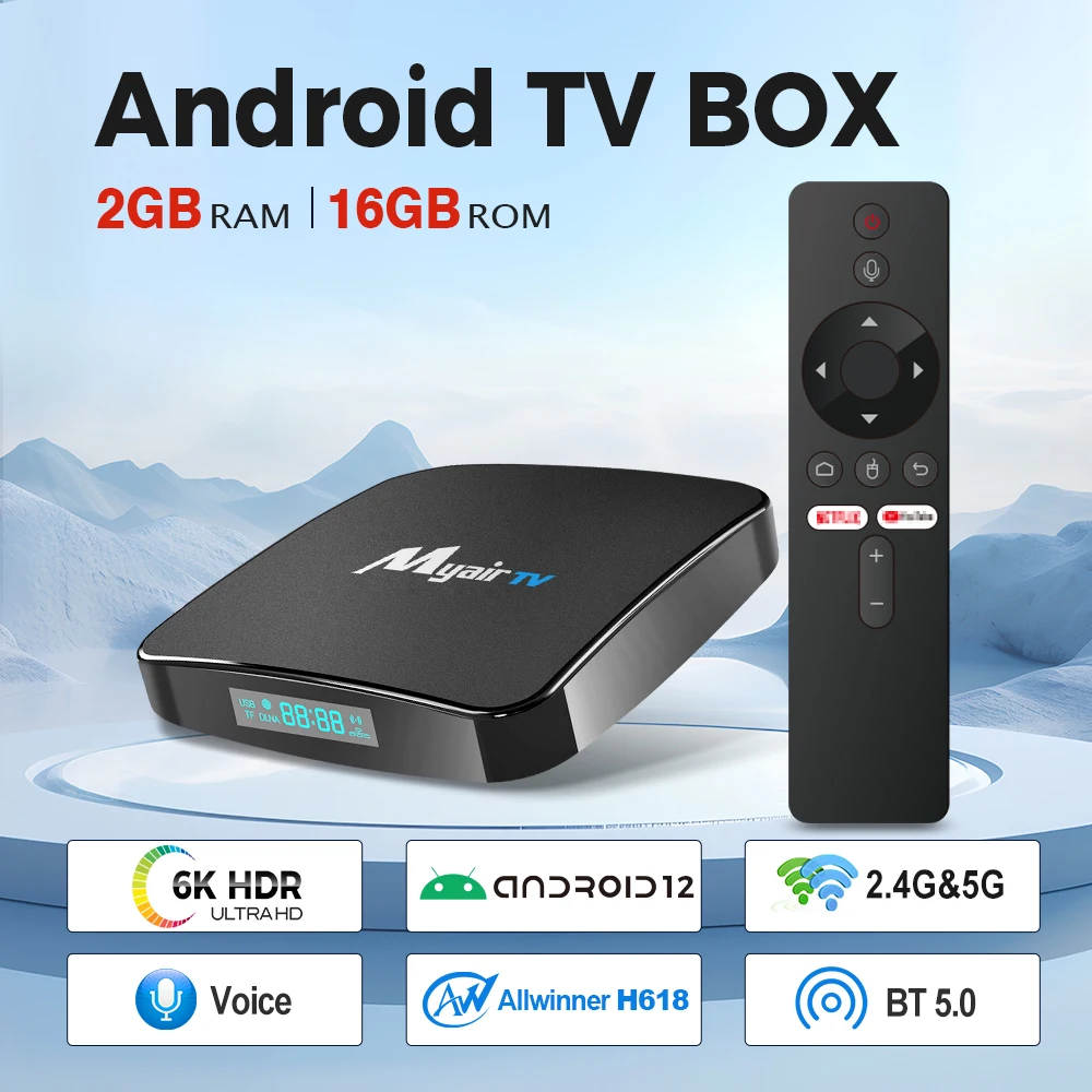 Android 12 TV Box Dual Wifi BT5.0 H618 6K 4K Quad Core Cortex A53 G31 Fast Daul WiFi 5 Voice Assistant Set Top Box