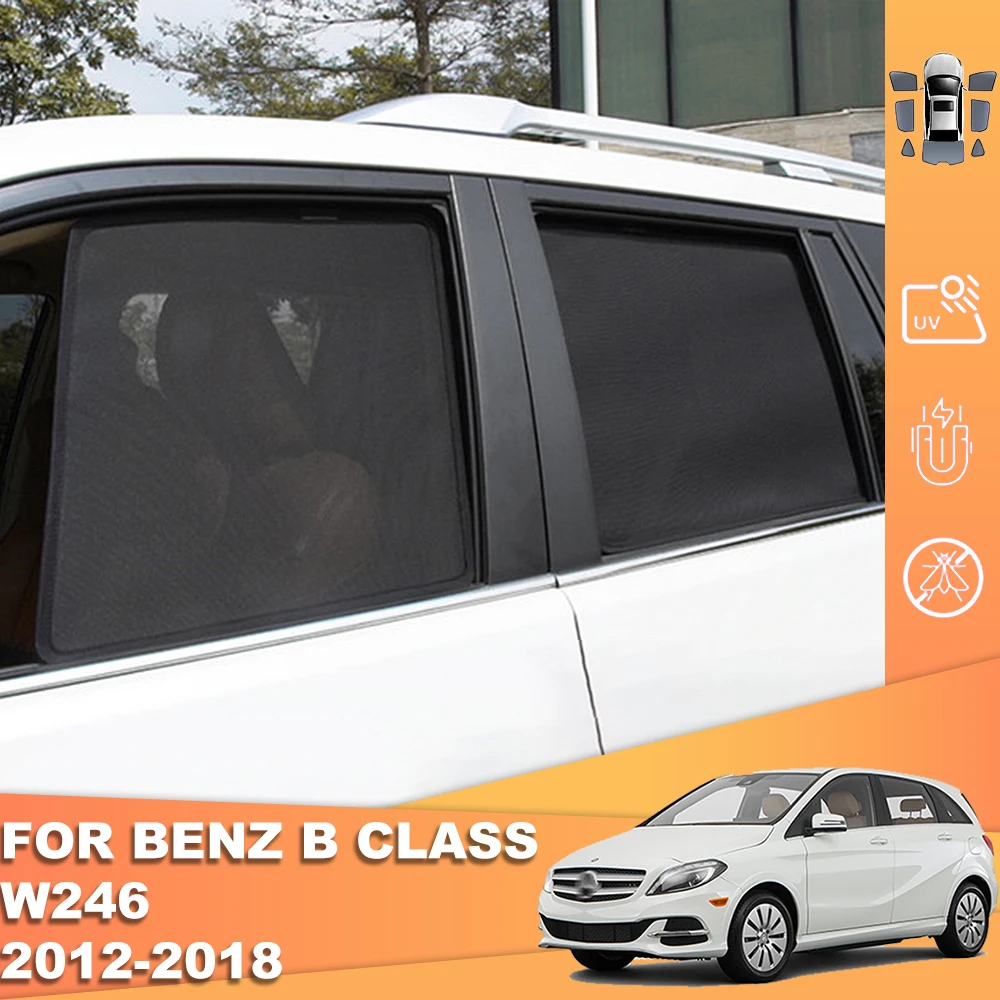 

For Mercedes Benz B Class W246 2011-2019 200 220 Car Sunshade Visor Magnetic Front Windshield Curtain Rear Side Window Sun Shade