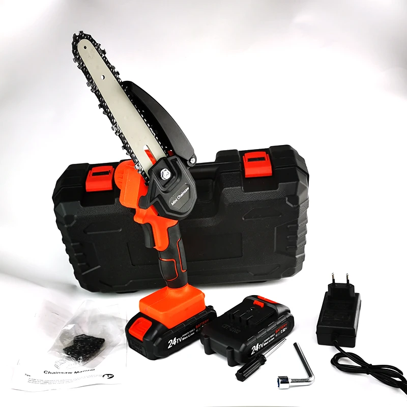 6 بوصة منشار كهربائي بيد واحدة 2 بطاريات سلاسل لتقوم بها بنفسك قاطع خشب لاسلكي لتقليم الحديقة أداة قابلة للشحن