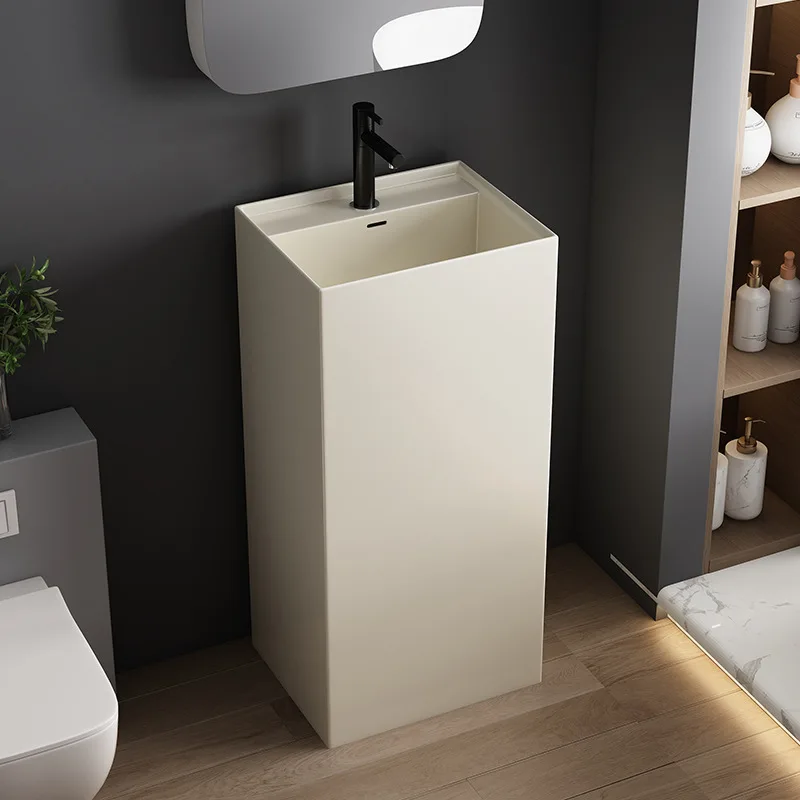 كريم ويند B & B فندق عمود حوض السيراميك المتكاملة من الأرض إلى الأرض KTV عمود حوض اغسل وجهك في الحمام #4