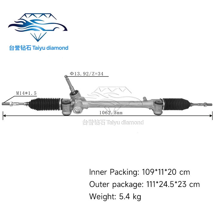 

LHD Power Steering Gear Assembly Steering GEAR BOX for Toyota Yaris/Vios 2005-NCP9* 45510-0D170 45510-0D150 45510-52140