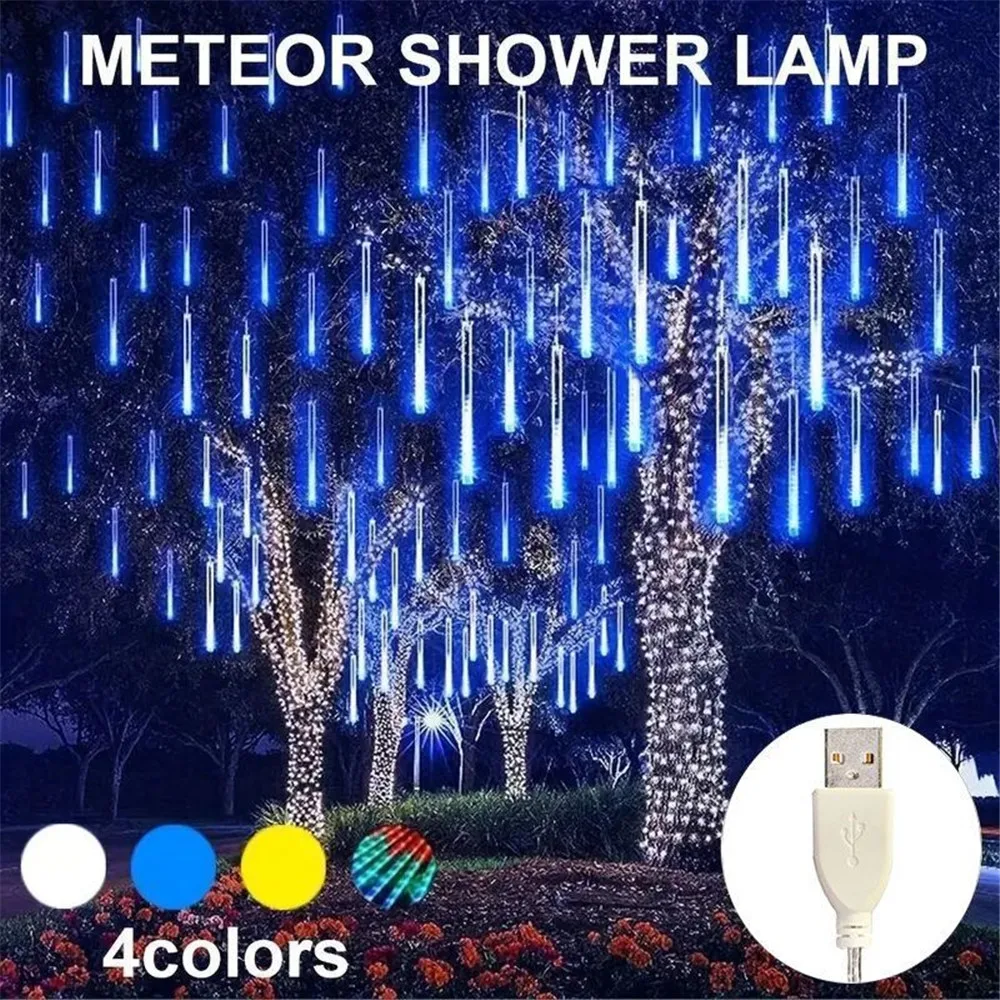 

30/50CM USB 8-Tube LED Meteor Shower Lights, for Garden, Yard, Trees, Christmas, Wedding, Holiday, Parties, Ramadan Decorations