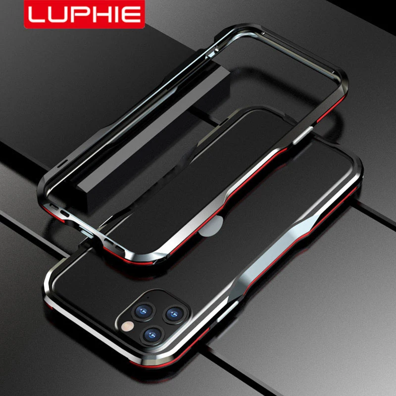 Luphie-parachoques de Metal para iPhone, carcasa protectora con marco de aluminio, para modelos 12 Pro Max, 11, SE, X, Xs, MAX, Xr, 7, 8 Plus