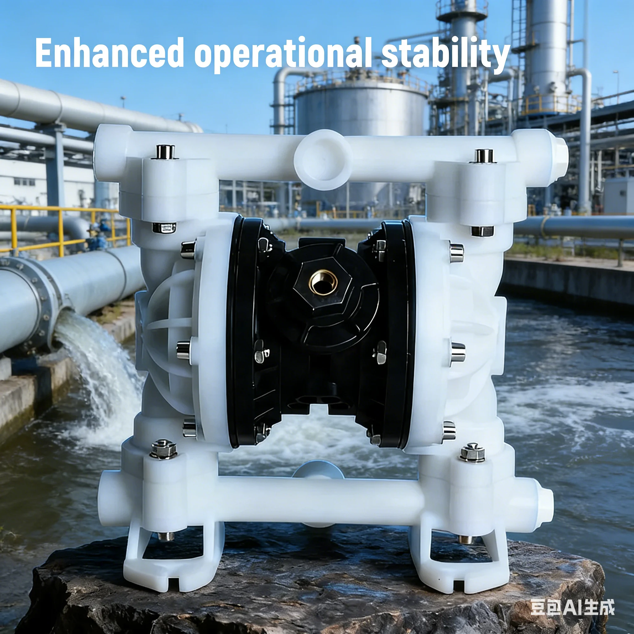 Pneumatic Diaphragm Pump Polypropylene Air Operated Pump PTFE Diaphragm Explosion Proof for Chemical & Wastewater Treatment