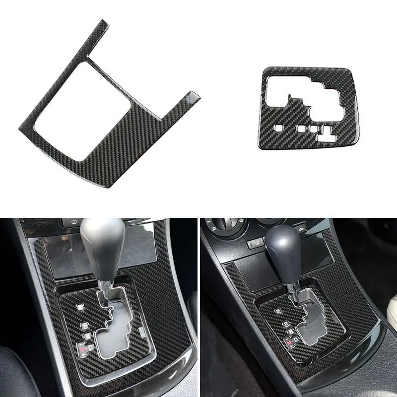 

For Mazda 3 Axela 2010 2011 2012 2013 Car Accessories Carbon Fiber Interior Sticker Gear Shift Panel Trim Frame Cover