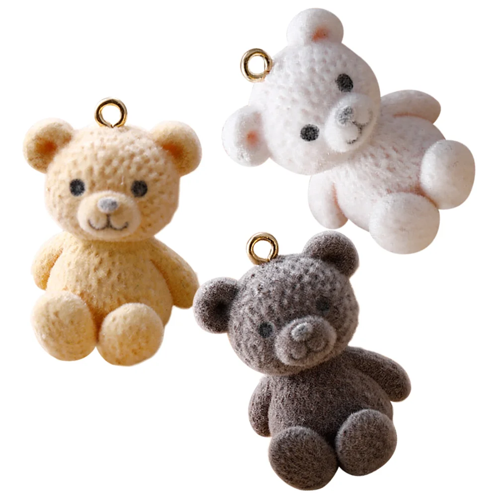 3 Pcs Bear Pendant Bracelet Charm Charms Mini Bracelets Necklace for Jewelry Making